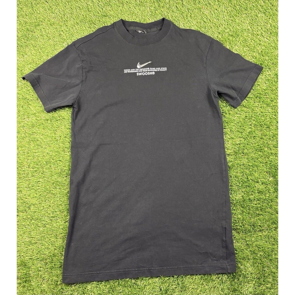 Nike Black Silver Swoosh Womens T-Shirt Dress Size Small